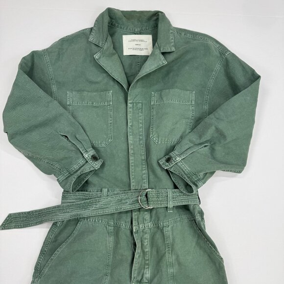 Citizens. of Humanity Surplus Utility Jumpsuit Green Size M Button Up Belted - Picture 3 of 14